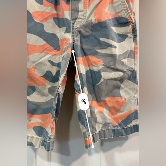 Mini Boden Camo Orange Gray Tan Trekkie Shorts size 6 - Picture 7 of 8